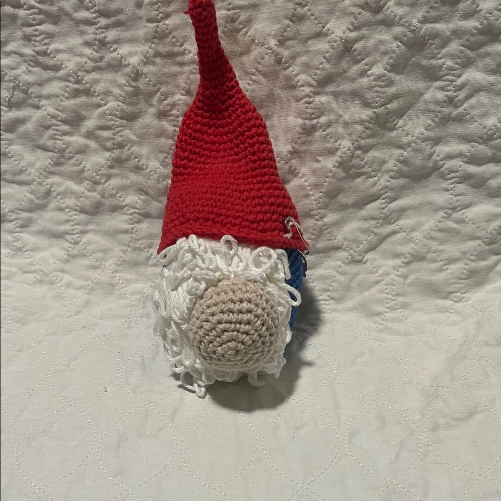 Handmade Crochet Gnome with Red Hat